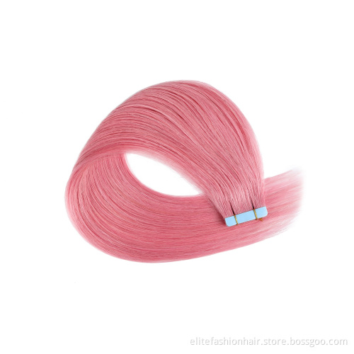 Hot sells high quality double drawn Colored Hair Extensions Straight 100% human tape in hair extensions tape in human hair